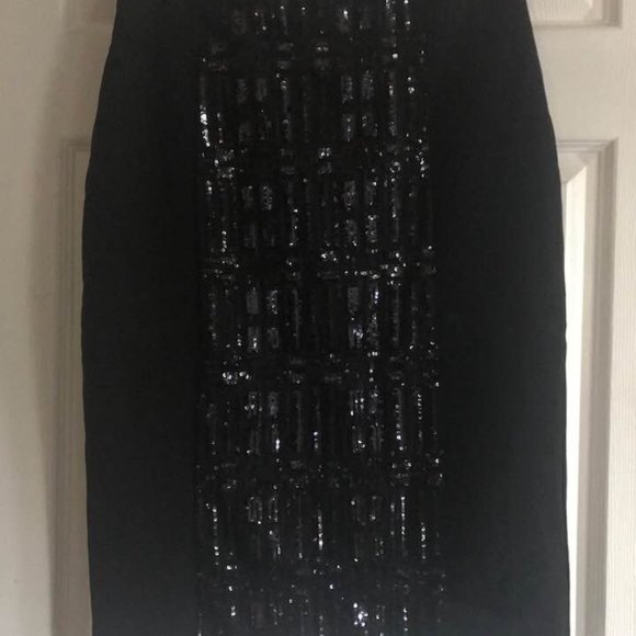 Party skirt, Pencil Black Sequence Skirt SZ 6, Christmas Party Skirt, new year - Picture 12 of 16